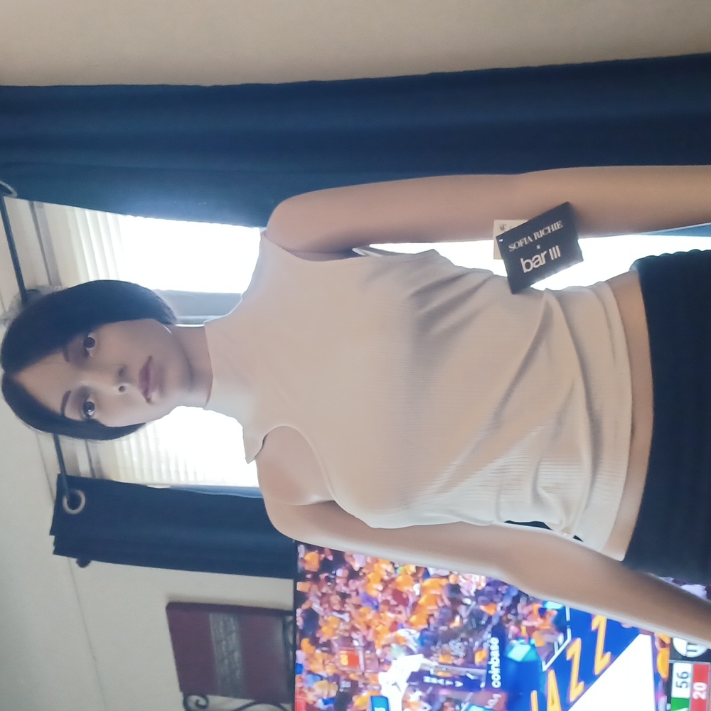Bar III tan blouse